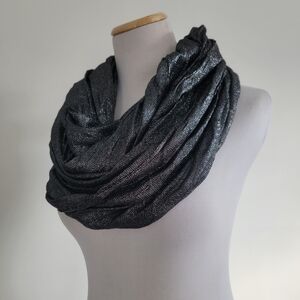 Apt. 9 Infinity Scarf Wrap Black Silver Texture Feminine Stylish Accessory